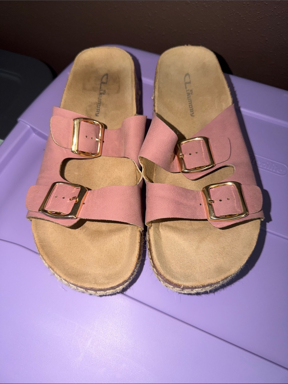 🫶🏼5 for $45!!🫶🏼FITS SIZE 8-CL by Laundry Dusty Rose Double Buckle Slide
